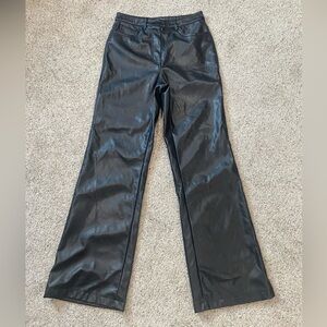 Dex Shiny Black Leather Pants